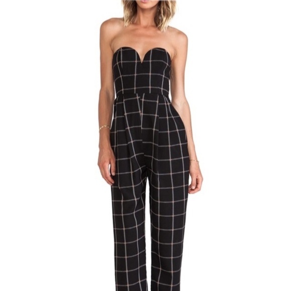 Shona Joy Paralleled Jumpsuit Plaid Check‎ Bustier - Picture 3 of 11